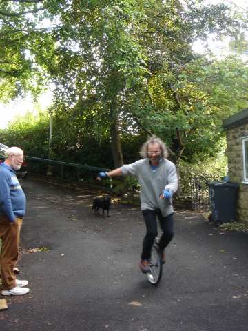 riding a unicycle on my 60th birthday